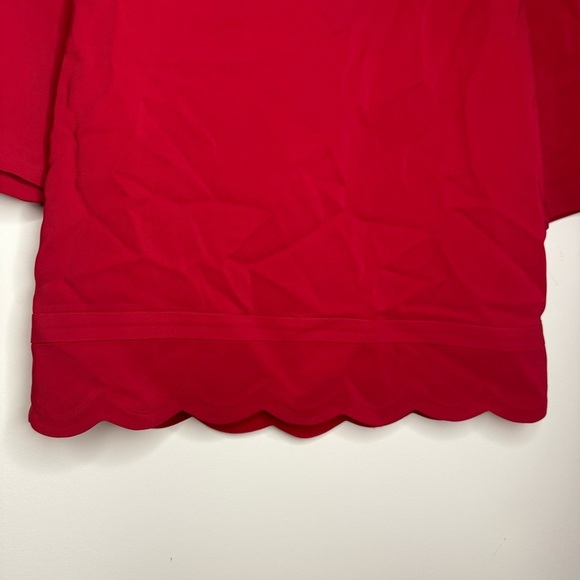 A.L.C. Eve Scalloped Edge Valentine’s Day Romantic Red Bell Sleeve Mini Dress - Picture 5 of 12